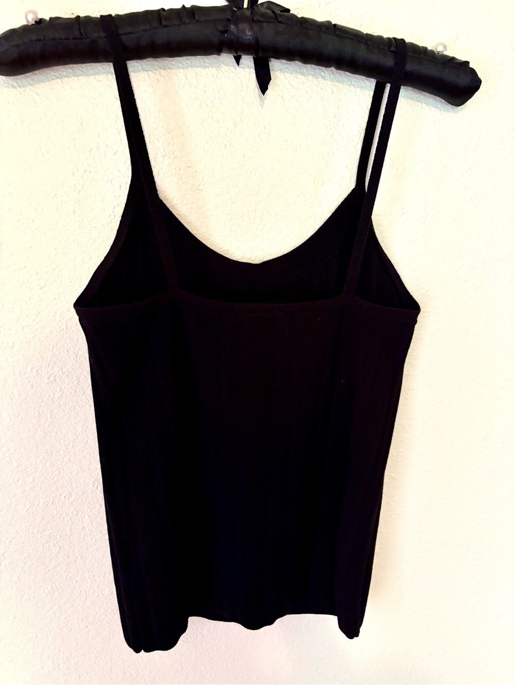 Express Black Ribbed Spaghetti Strap Tank Top - Women's